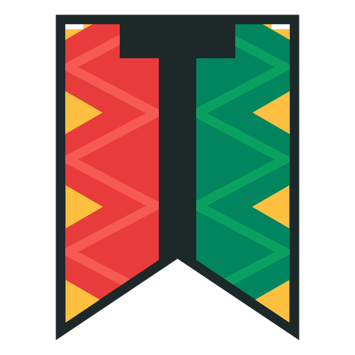 Kwanzaa Banner Buchstaben t PNG-Design