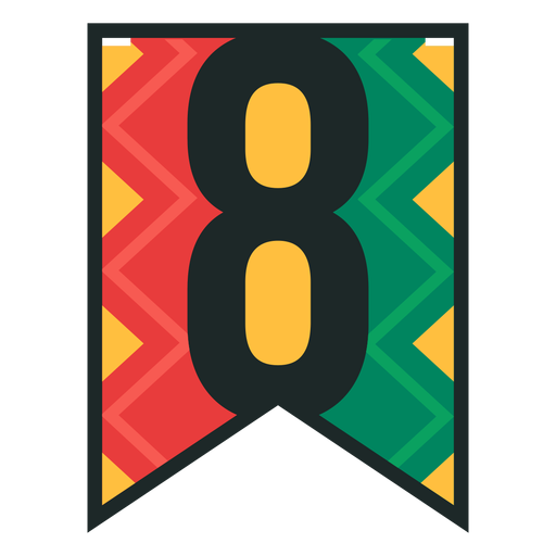 Kwanzaa banner numbers eight PNG Design