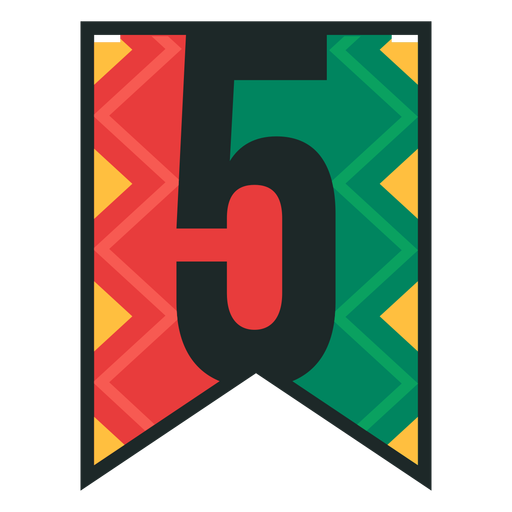 Kwanzaa Banner Nummer fünf PNG-Design
