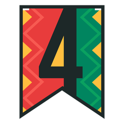 Kwanzaa banner numbers four PNG Design