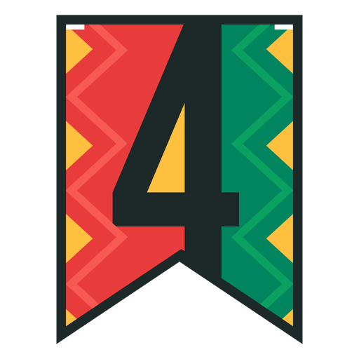Kwanzaa Banner Nummer vier PNG-Design