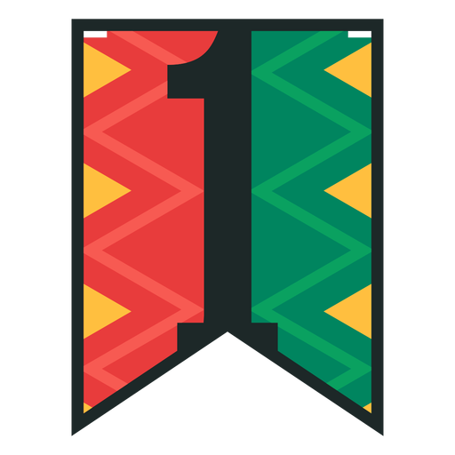 Kwanzaa Banner Nummer eins PNG-Design