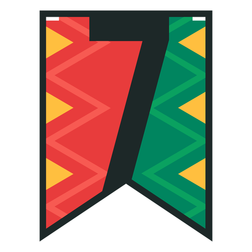 Kwanzaa Banner Nummer sieben PNG-Design