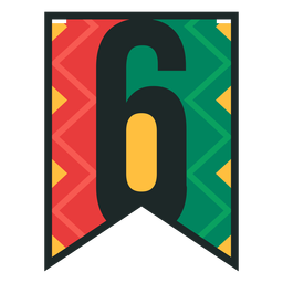 Kwanzaa banner numbers six PNG Design