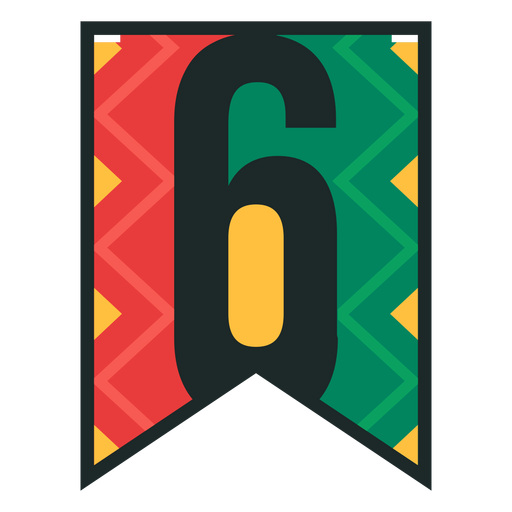 Kwanzaa Banner Nummer sechs PNG-Design