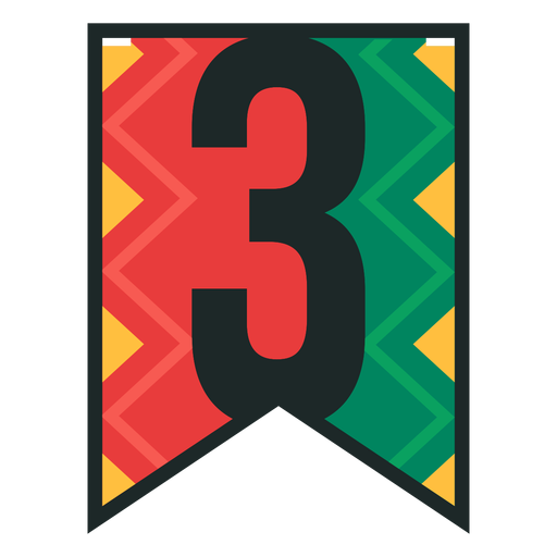 Kwanzaa Banner Nummer drei PNG-Design