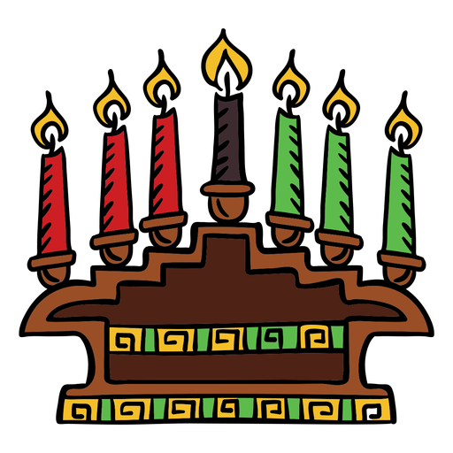 Kwanzaa Kerzen handgezeichnete Farbe PNG-Design