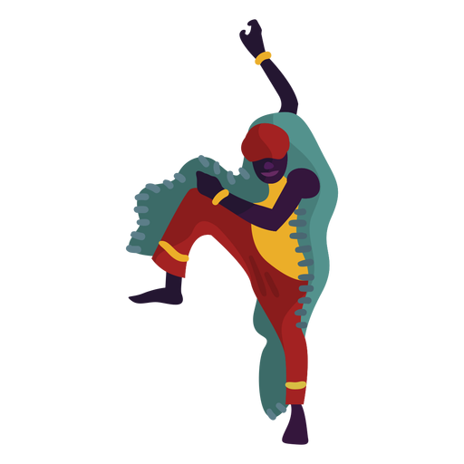 Personaje de Kwanzaa bailando hombre saltando Diseño PNG