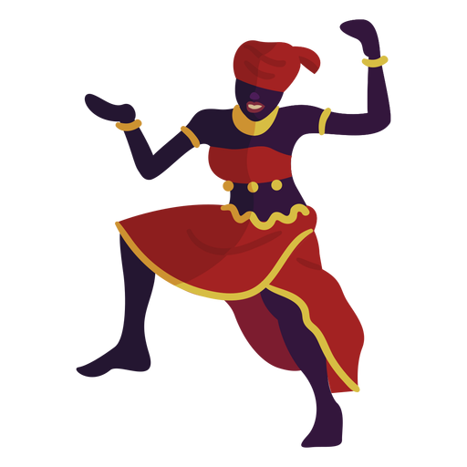 Personaje de Kwanzaa bailando mujer roja
