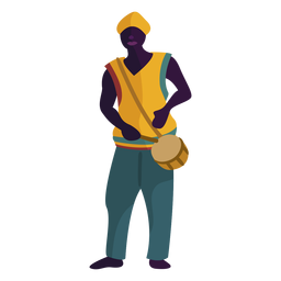 Homem personagem Kwanzaa com tambor Desenho PNG