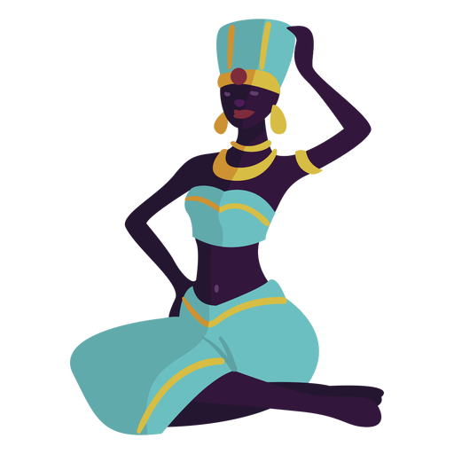 Kwanzaa character sitting woman PNG Design