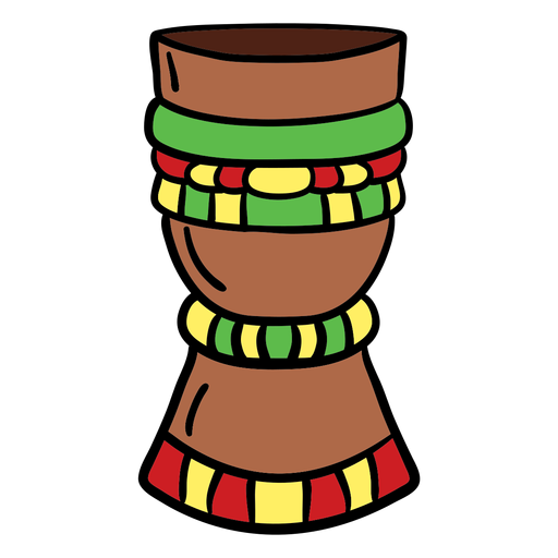 Color dibujado a mano tambor Kwanzaa Diseño PNG