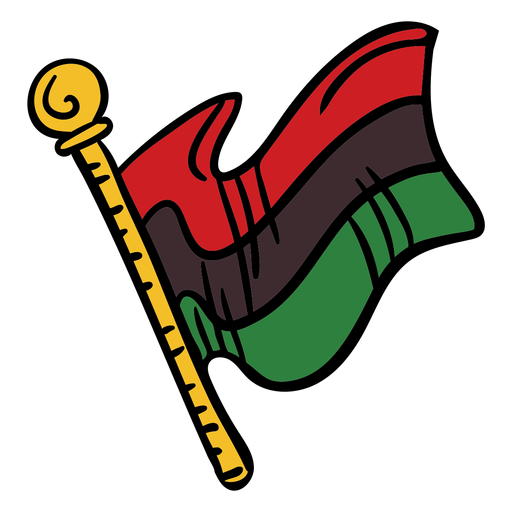 Kwanzaa flag hand drawn color PNG Design