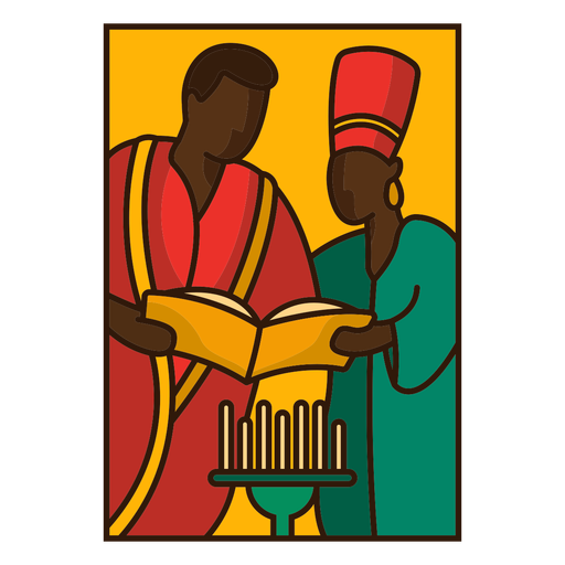 Ilustración de kwanzaa lectura familiar Diseño PNG