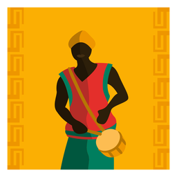 Homem de ilustração Kwanzaa com tambor Desenho PNG