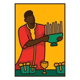 Hombre de ilustración de Kwanzaa con candelero