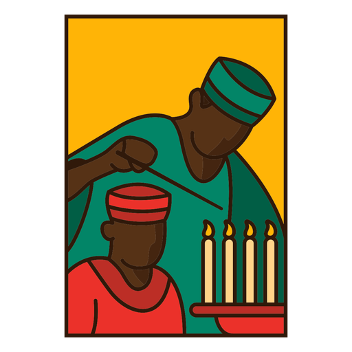Kwanzaa illustration man with son PNG Design