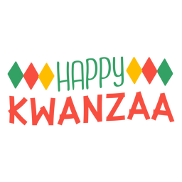 Kwanzaa lettering feliz kwanzaa rhombus Desenho PNG