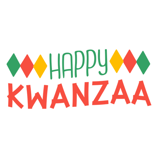 Kwanzaa lettering feliz kwanzaa rhombus Desenho PNG