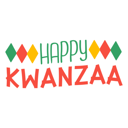 Kwanzaa lettering happy kwanzaa rhombus - Transparent PNG & SVG vector file