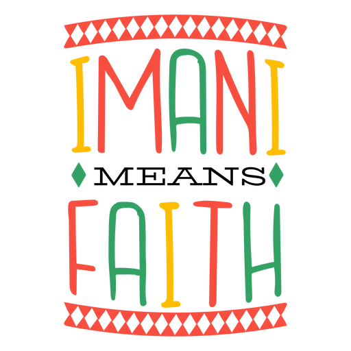 Kwanzaa Schriftzug imani bedeutet Glaubensrhombus PNG-Design