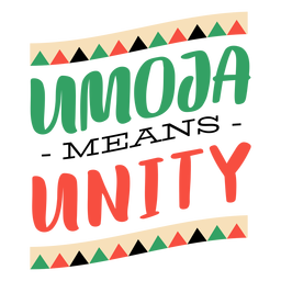 Kwanzaa lettering umoja means unity