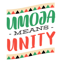 Kwanzaa lettering umoja significa unidade Desenho PNG