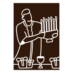 Kwanzaa man with lampstand PNG Design
