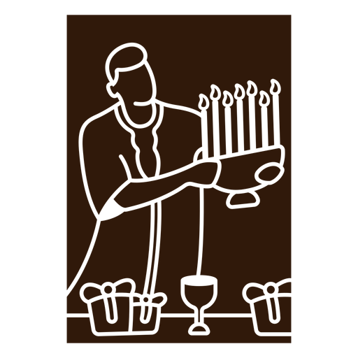 Kwanzaa hombre con candelabro