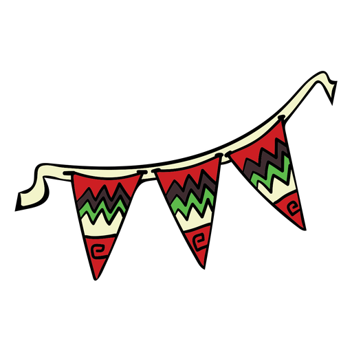 Kwanzaa pennants hand drawn color PNG Design