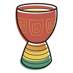 Kwanzaa symbols drum color stroke PNG Design