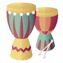 Kwanzaa Symbole Trommel Gradient PNG-Design