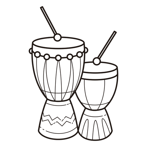 Kwanzaa symbols drums stroke - Transparent PNG & SVG vector file