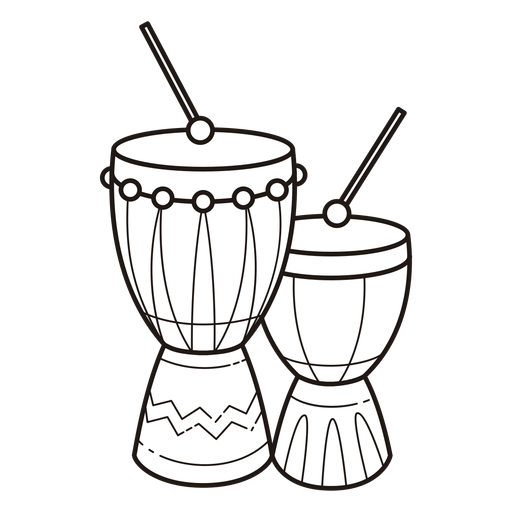 Kwanzaa symbols drums stroke PNG Design