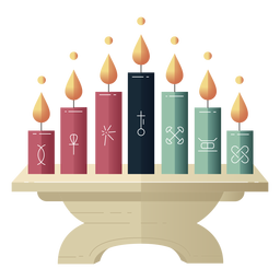 Candelabro de símbolos Kwanzaa fradient Desenho PNG