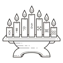 Símbolos de Kwanzaa trazo de candelero