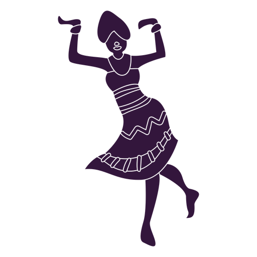 Kwanzaa Frau tanzende Figur PNG-Design
