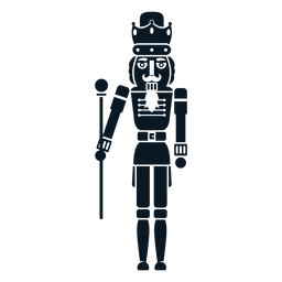 Rey cascanueces con bastón Diseño PNG
