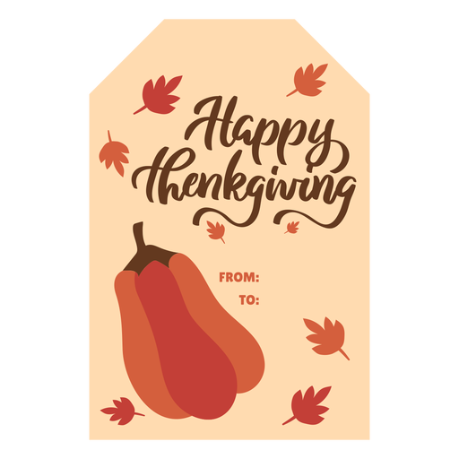 Thanksgiving cards leaves pumpkin PNG Design