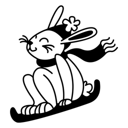 Trineo de conejito de personaje animal de invierno Diseño PNG