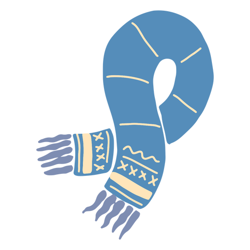 Winter blue scarf PNG Design