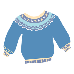 Winter Blue Sweater Flat PNG & SVG Design For T-Shirts