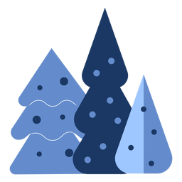 Árvores azuis de inverno planas