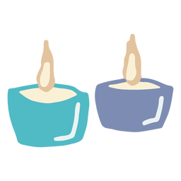 Winterkerzen flach PNG-Design
