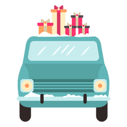 Winterauto Vorderansicht blau PNG-Design