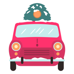 Winterauto Vorderansicht rot PNG-Design