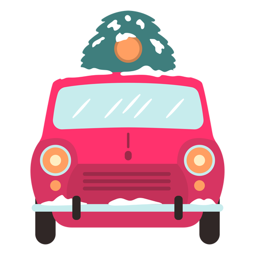 Download Winter car front view red - Transparent PNG & SVG vector file