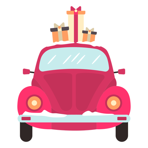 Download Winter car front view red presents - Transparent PNG & SVG ...