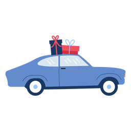 Presentes de carro de inverno planas Desenho PNG