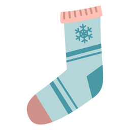 Winterweihnachtssocken flach PNG-Design